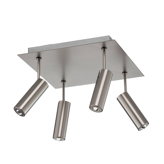 LED-kattokohdevalo Tub, mattanikkeli, 4-lamppuinen