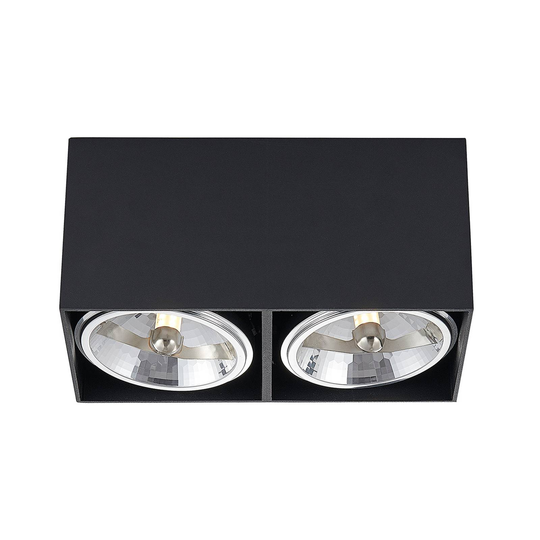 Arcchio Jarle -kattovalaisin, 2-lamp., musta