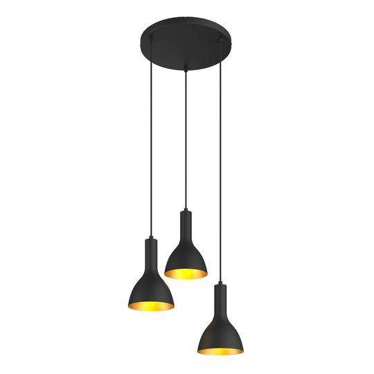 Arcchio Cosmina -riippuvalo, 3-lamp., musta