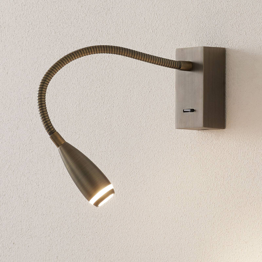 LED-seinävalaisin Clik katkaisijalla, pronssi
