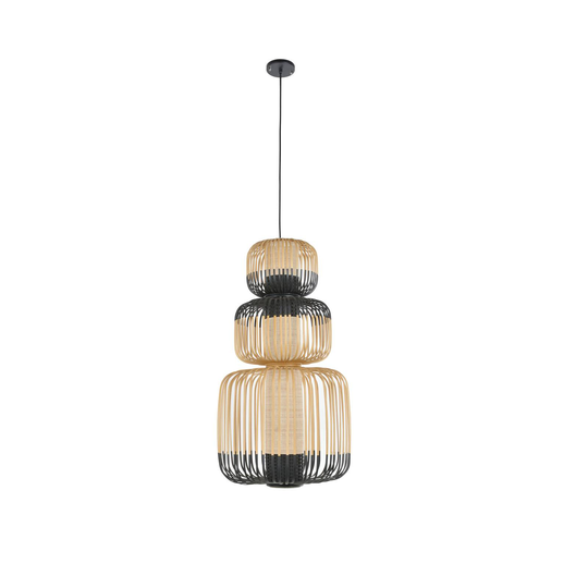 Forestier Bamboo -riippuvalaisin, musta, 3-lamp.
