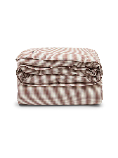 Checked cotton poplin -pussilakana