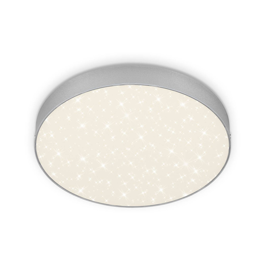 LED-kattovalaisin Flame Star, Ø 28,7 cm, hopea