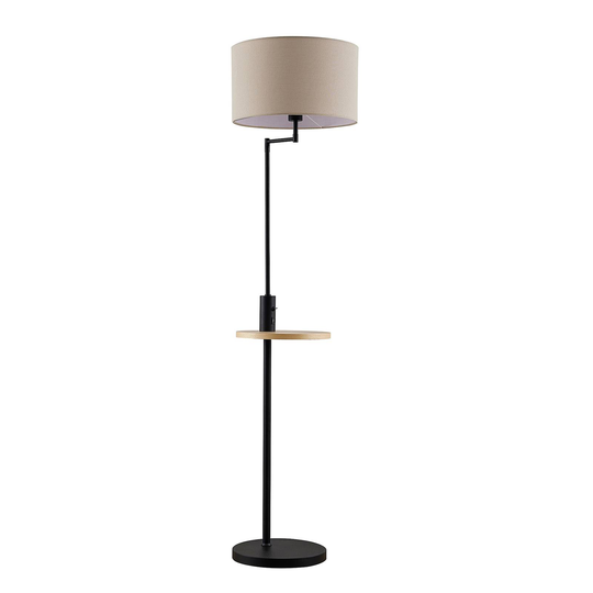 Lindby Zinia -lattiavalo – taso ja USB – musta