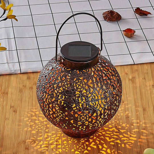 Aurinkok. LED-lyhty Dunjaris, ornamentti kupari