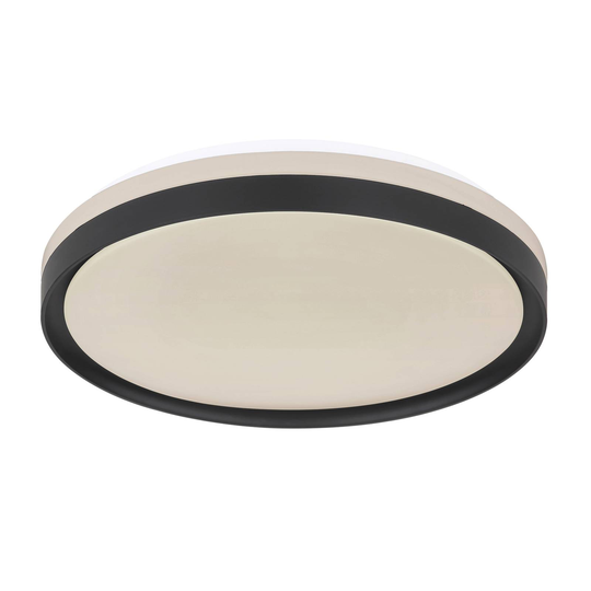 LED-kattovalo Sonny, musta, CCT, Ø 39 cm