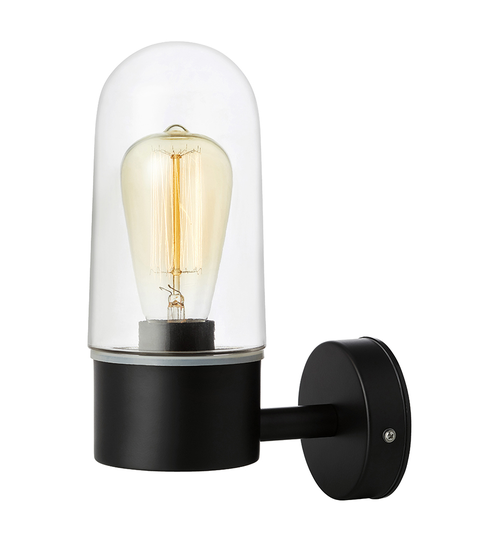 Zen clear glas wall lamp (musta)