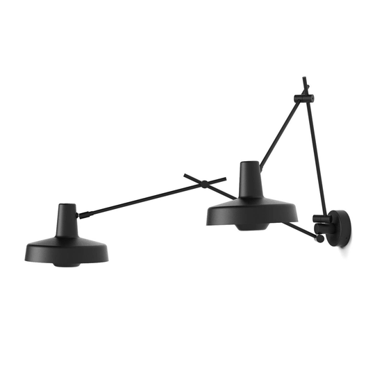 GRUPA Arigato -seinävalo 2-lamppuinen, 70cm, musta