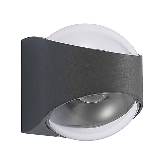 Lucande Almos -LED-ulkoseinälamppu kaareva 2-lamp.