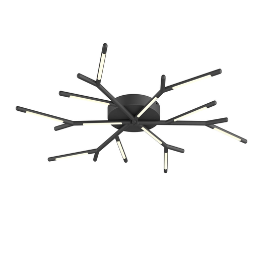 Lucande Cuerno -LED-kattovalaisin musta-valkoinen