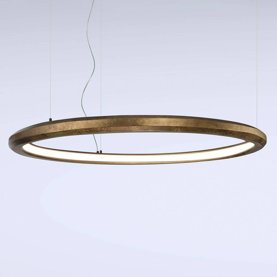 LED-riippuvalaisin Materica sisä, Ø 120cm messinki