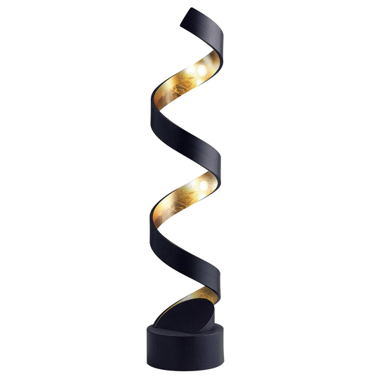 LED-pöytävalaisin Helix, 66 cm, musta-kulta