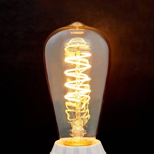 E27 LED-rustiikkilamppu Curved Line 4W 1800K amber
