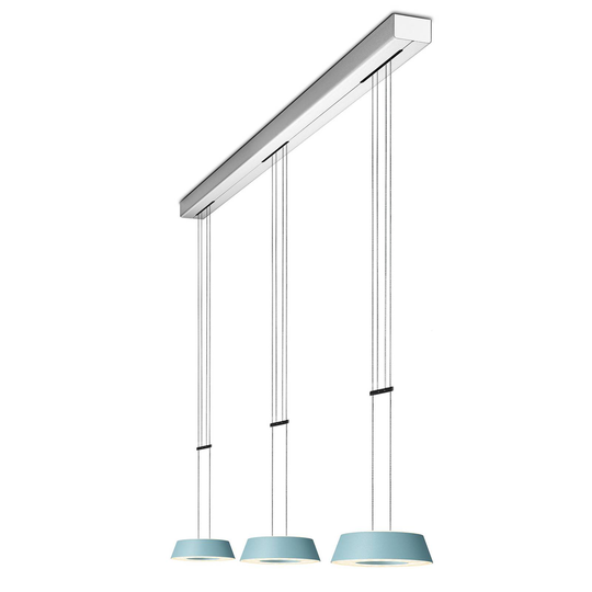 OLIGO Glance LED-riippuvalo 3 lamp. aquamariini