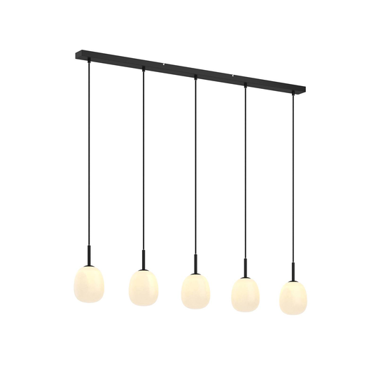 Lindby Etiena -riippuvalo, 5-lamp., lasi, opaali