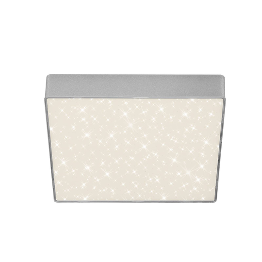 LED-kattovalaisin Flame Star, 21,2 x 21,2 cm hopea