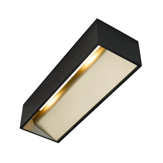 SLV Logs In -LED-seinävalaisin 30cm musta/messinki
