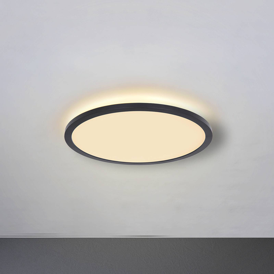 LED-kattovalo Sapana, musta, pyöreä, himmennettävä
