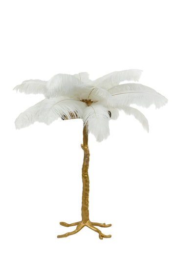 Table lamp E14 Ø65x68 cm FEATHER gold+white (Valkoinen)