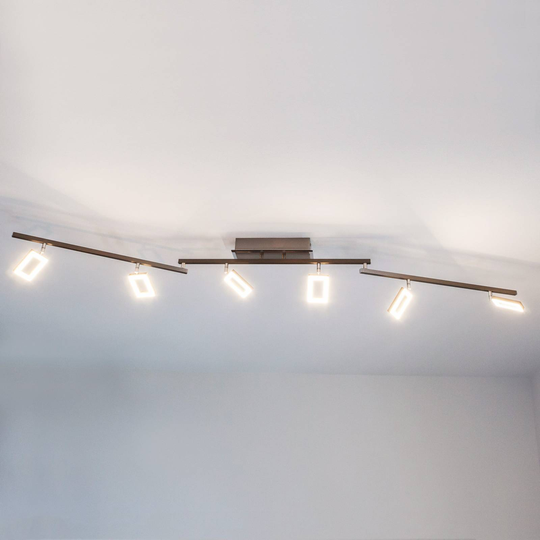 Kuusilamppuinen LED-kattovalaisin Inigo