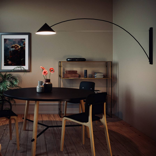 Prandina Flyer W5 -LED-seinälampu musta 2700K