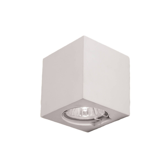 Cube-seinävalaisin keramiikkaa valkoinen k. 7,5 cm