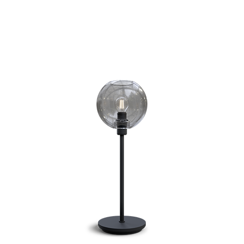 Table lamp Gloria black structure / smoked glass (Musta)