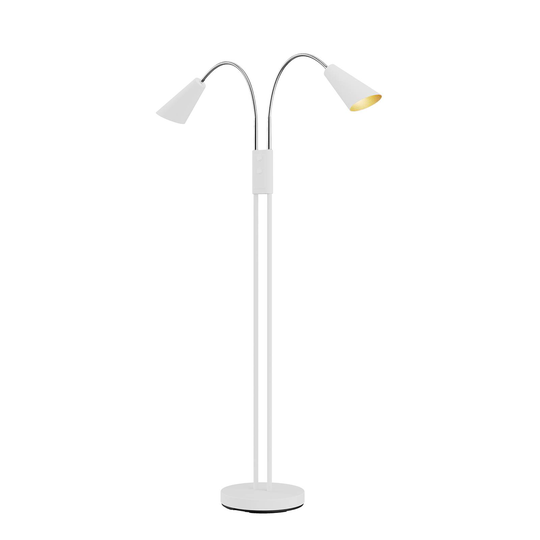 Lucande Medira -lattiavalo, 2-lamp., valkoinen