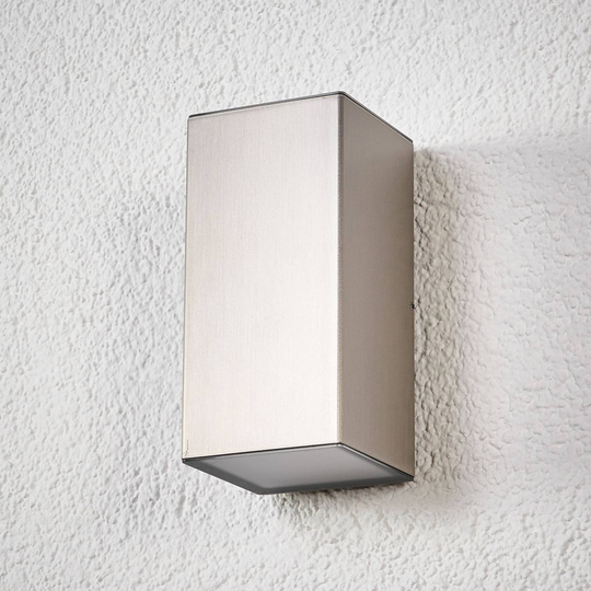 LED-ulkoseinälamppu Jana, ruostumaton, 16x8cm