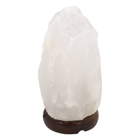 Stone-suolakristalli-pöytälamppu, valkoinen