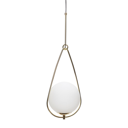 Taklampa vit/guld hängande Hubsch (Brass / Kulta)