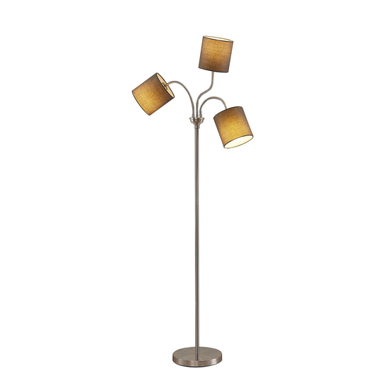 Lindby Manu -lattiavalo, 3-lamp., harmaa