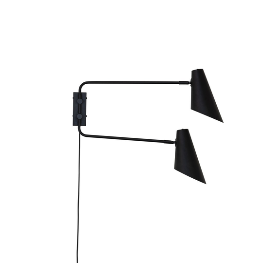 Cale wall lamp 2-arm (Musta)