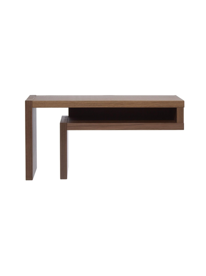 F-shelf walnut left -yöpöytä