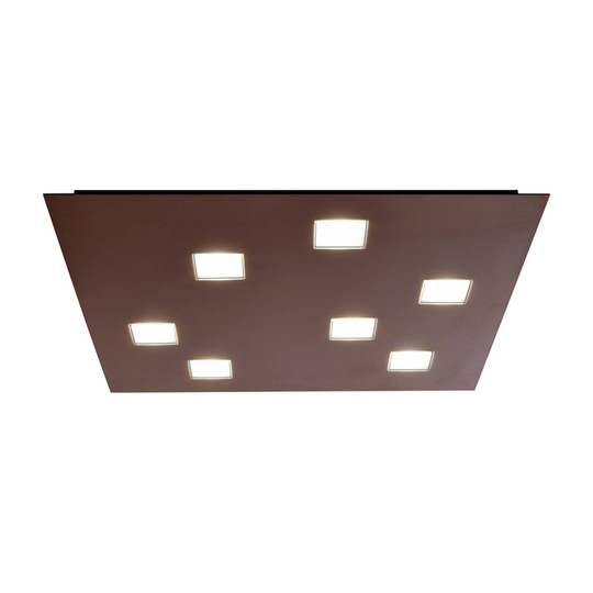 Fabbian Quarter -LED-kattovalaisin 7-lamp. ruskea