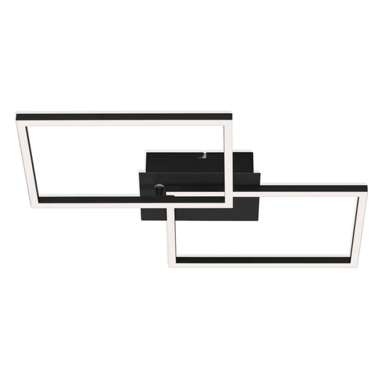 LED-kattovalaisin Frame CCT, musta, 50 x 39 cm