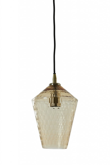 Hanging lamp Ø18x27 cm DELILA glass amber+antique bronze (Oranssi)