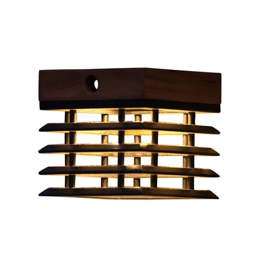 Aurinkokäyttöinen LED-seinälamppu Tekura, tiikkiä