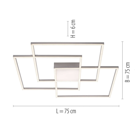Asmin-LED-kattovalaisin, CCT, 3 neliötä