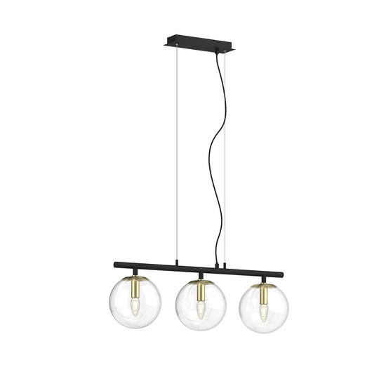Lucande Sotiana -riippuvalo lasikuulilla, 3-lamp.