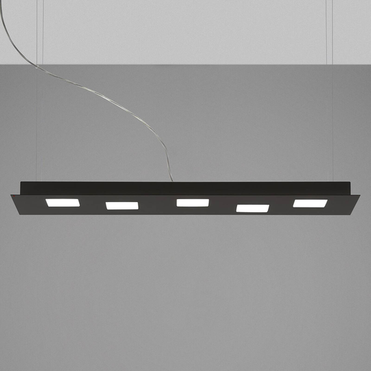 Fabbian Quarter -LED-riippuvalaisin 5-lamp. musta
