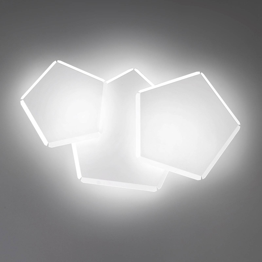 LED-seinävalaisin Pleiadi valkoinen, 3-lamppuinen