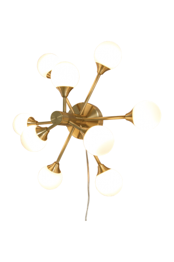 COSMOS wall lamp / ceiling bracket, matt brass / white (Messinki / kulta)