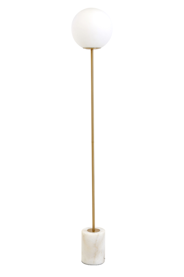 Floor lamp Ø25x156 cm MEDINA antique bronze+glass matt white (Valkoinen)