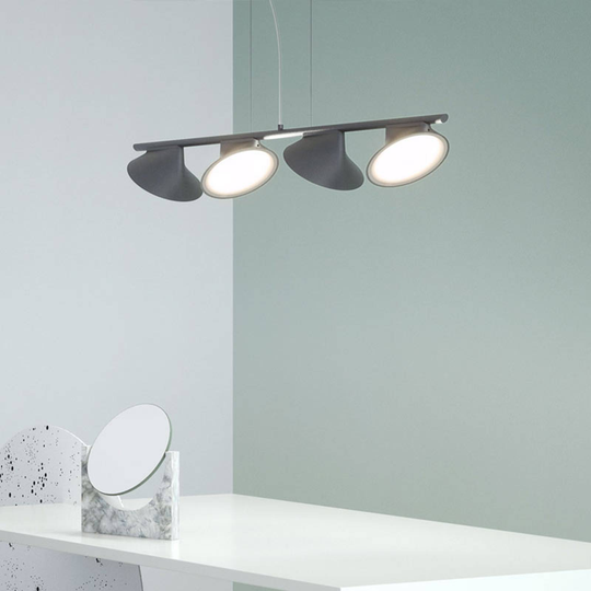 Axolight Orchid LED-riippuvalaisin 4-lampp. harmaa