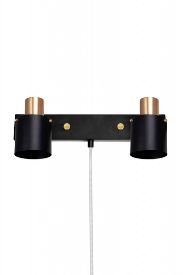 Wall Lamp Clark 2 Black/Brushed Brass (Musta)