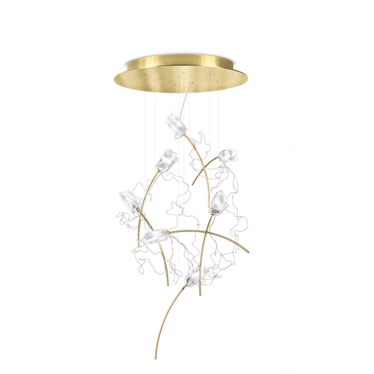 Slamp Tulip7-LED-riippuvalo prisma/messinki pyöreä
