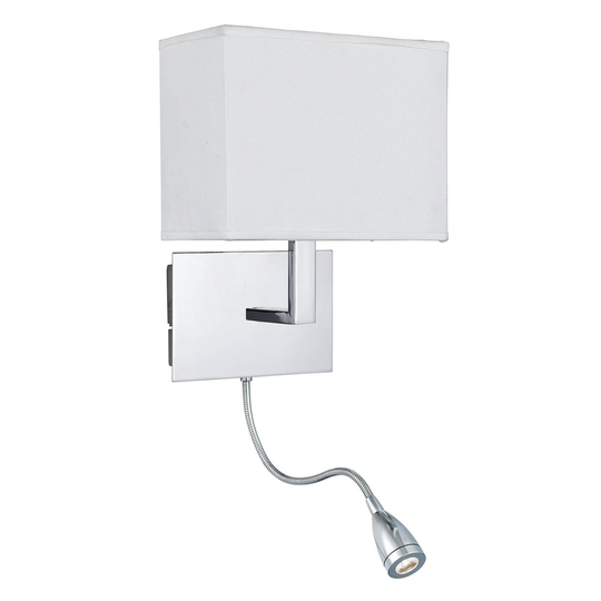 Seinävalaisin 6519, jossa on LED-lukuvalo, kromi