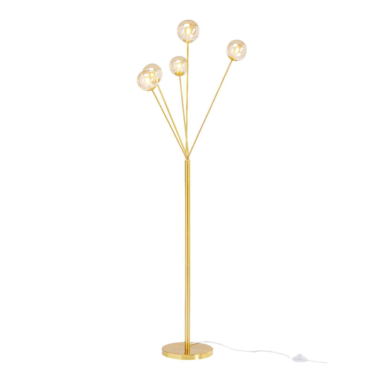 Talea-lattiavalaisin viisilamppuinen, 156 cm kulta