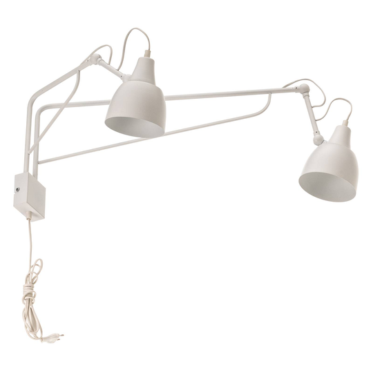 Seinävalaisin 1002, pistoke, 2-lamp., valkoinen